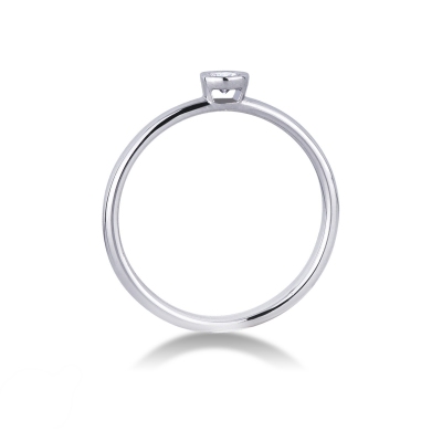 Anello Solitario Sguardo 0,10 ct Oro Bianco 