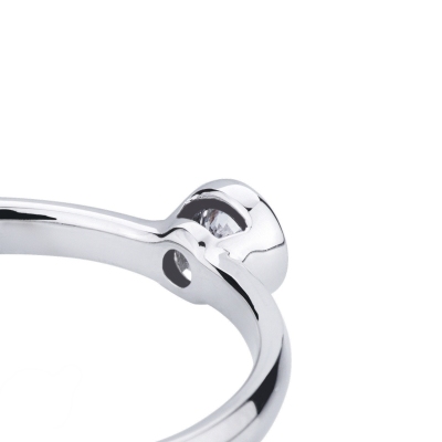 Anello Solitario Sguardo Oro Bianco 0,15 ct