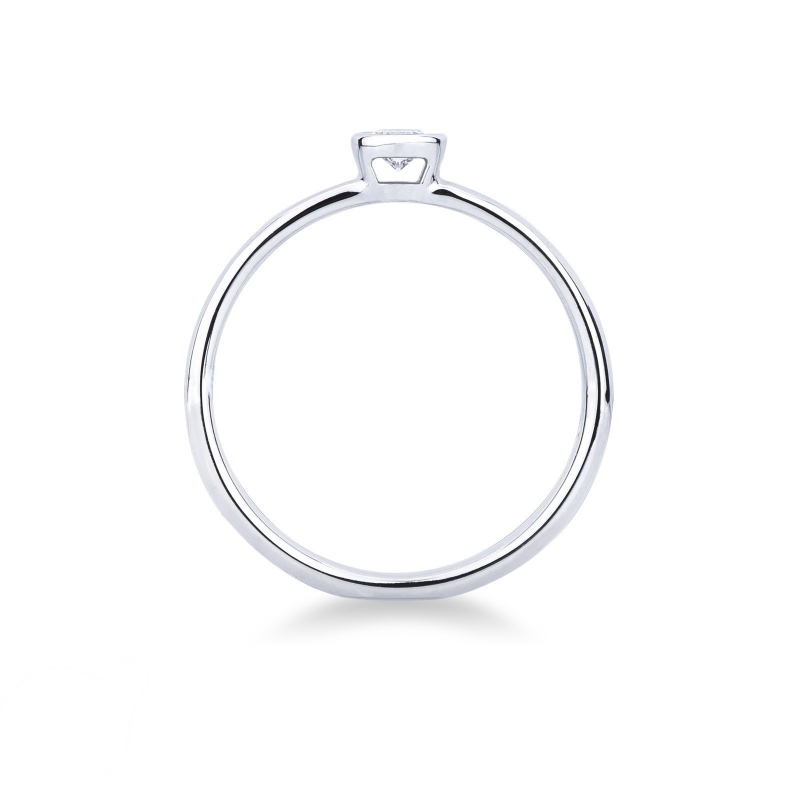 Anello Solitario Sguardo Oro Bianco 0,15 ct
