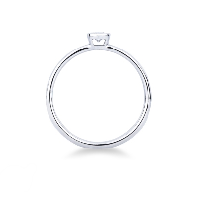Anello Solitario Sguardo Oro Bianco 0,15 ct