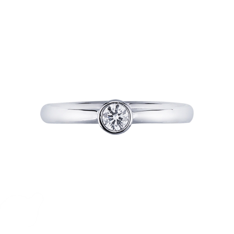 Anello Solitario Sguardo Oro Bianco 0,15 ct