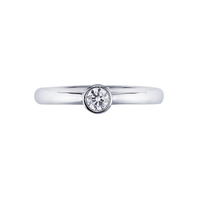 Anello Solitario Sguardo Oro Bianco 0,15 ct