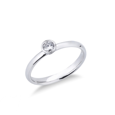 Anello Solitario Sguardo Oro Bianco 0,15 ct