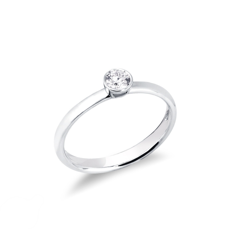 Solitario Sguardo 0,20 ct in Oro Bianco 18k