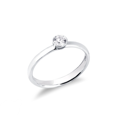 Solitario Sguardo 0,20 ct in Oro Bianco 18k