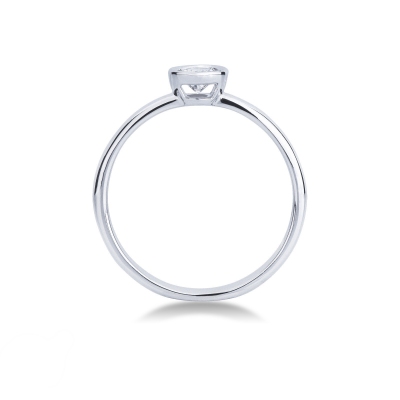 Anello Solitario Sguardo 0,25 ct in Oro Bianco