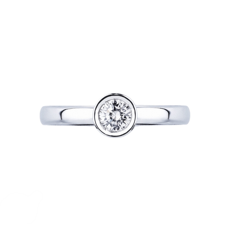 Anello Solitario Sguardo 0,25 ct in Oro Bianco
