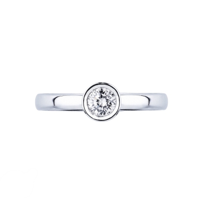 Anello Solitario Sguardo 0,25 ct in Oro Bianco