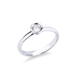 Anello Solitario Sguardo 0,25 ct in Oro Bianco