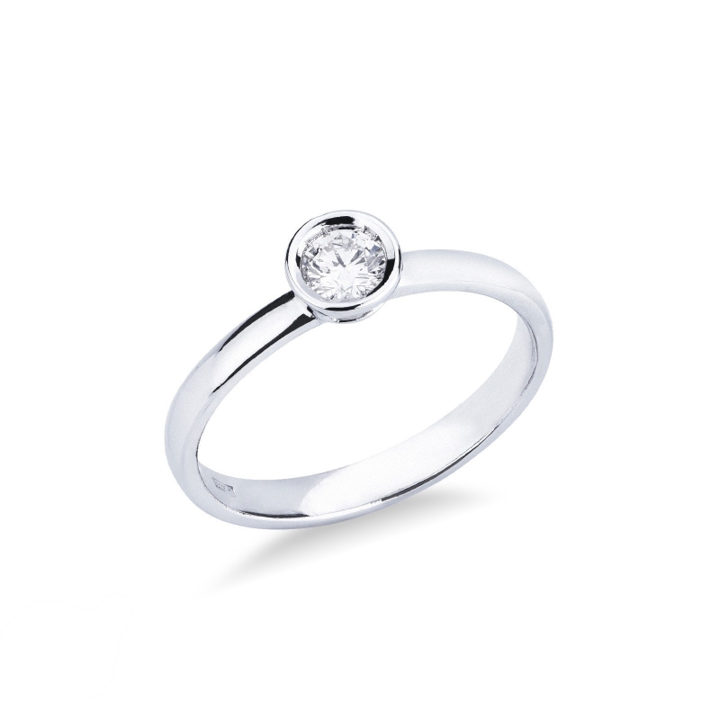 Anello Solitario Sguardo 0,25 ct in Oro Bianco