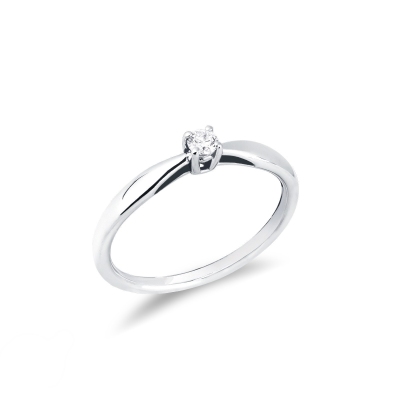 Anello solitario Prezioso con diamante 0.10 ct  