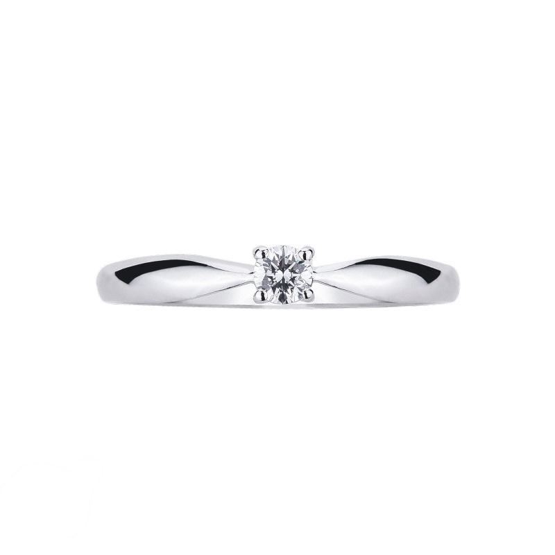 Solitario Anello Prezioso in oro bianco diamante 0.15 ct 