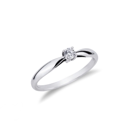 Solitario Anello Prezioso in oro bianco diamante 0.15 ct 