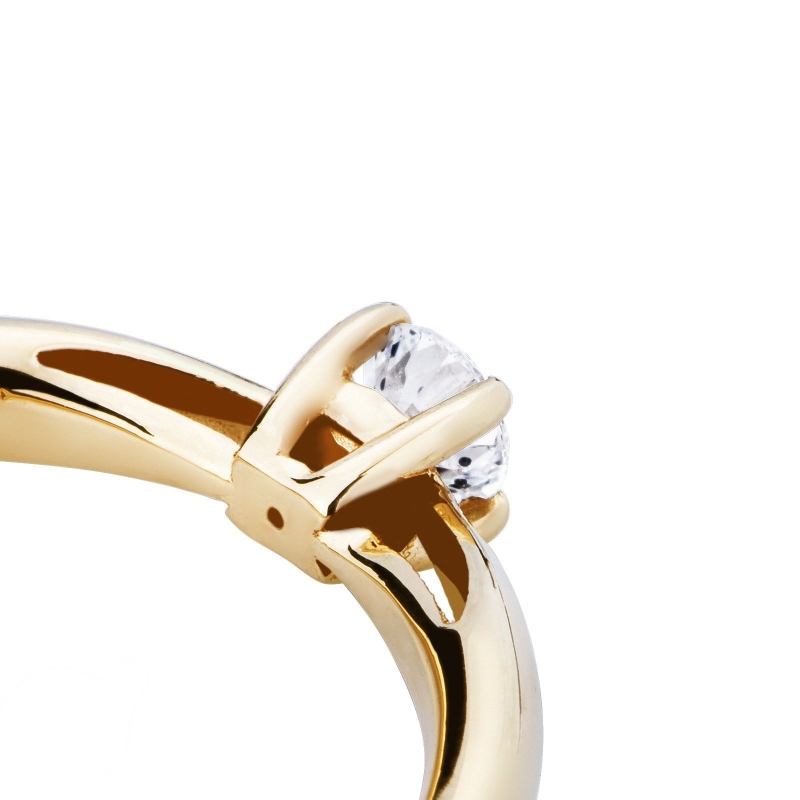 Yellow gold 18k 4 claw solitaire diamond ring 0,20ct