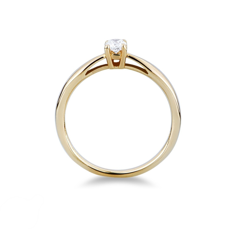 Yellow gold 18k 4 claw solitaire diamond ring 0,20ct