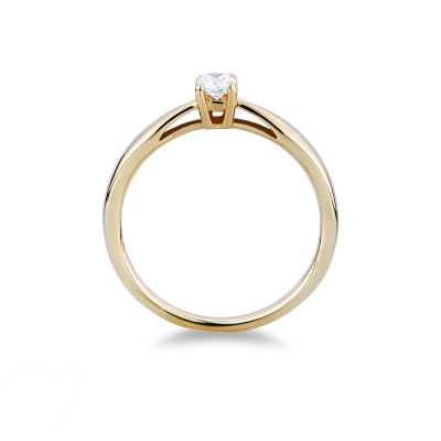 Yellow gold 18k 4 claw solitaire diamond ring 0,20ct