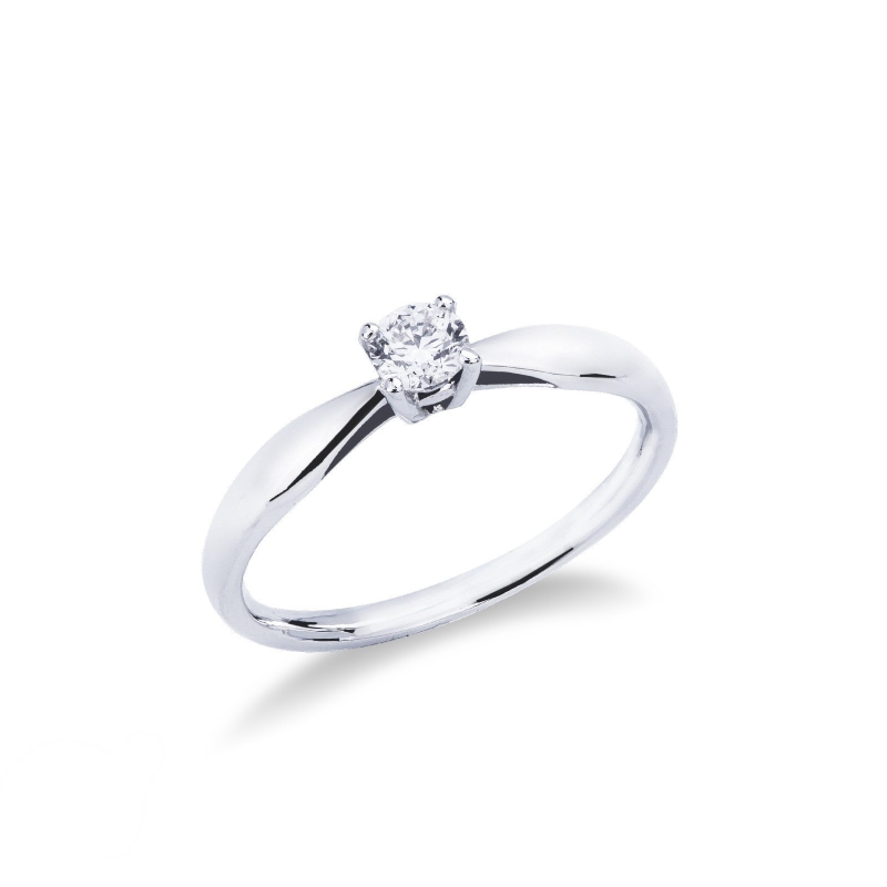 Anello solitario Prezioso oro bianco 0,25 ct