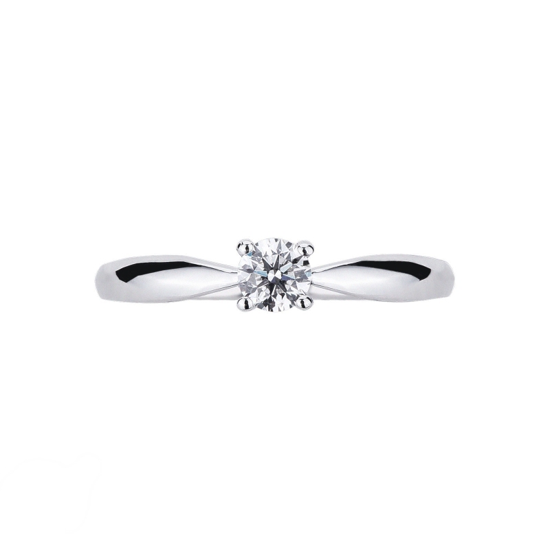 Solitaire Ring 18k White Gold with 0,30 ct Diamond 