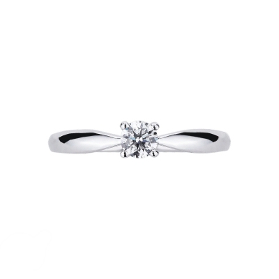 Solitaire Ring 18k White Gold with 0,30 ct Diamond 
