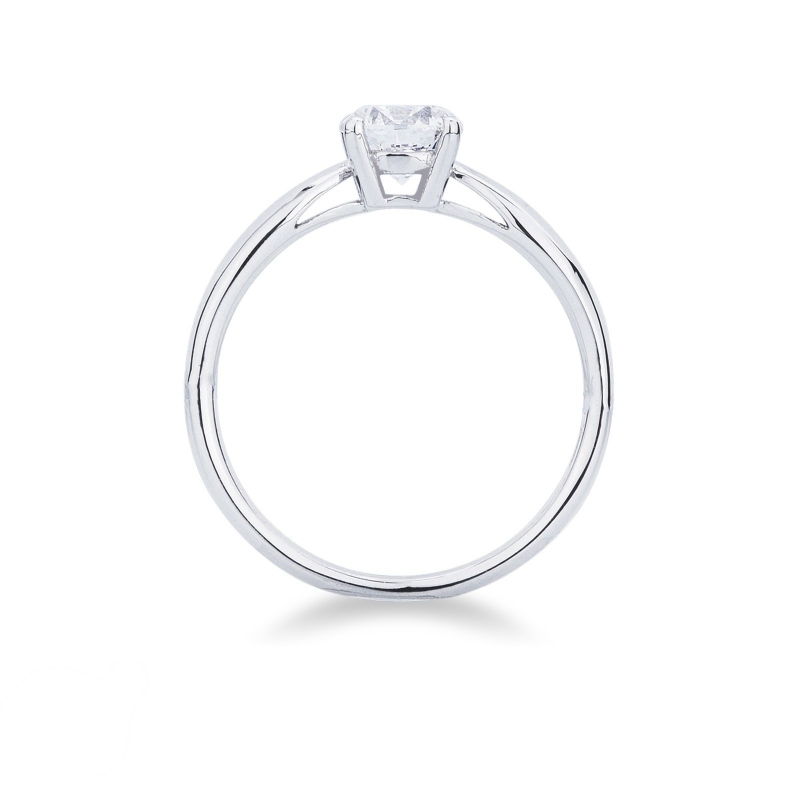 Solitario Anello Prezioso 0.90 ct oro bianco 18k