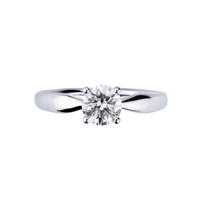 Solitario Anello Prezioso 0.90 ct oro bianco 18k