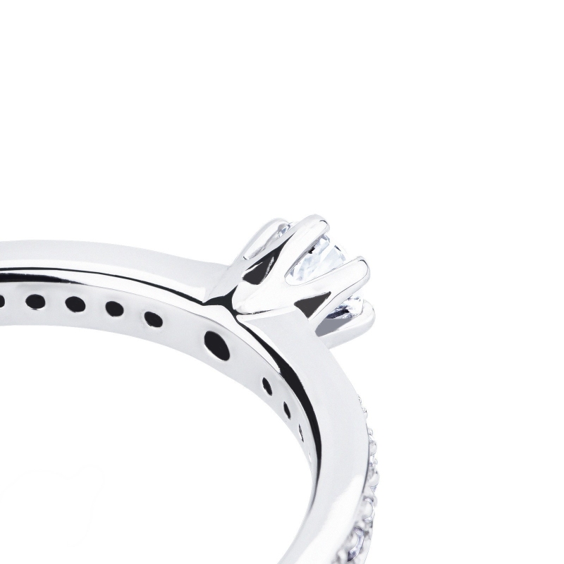  Anello solitario Incanto con diamante 0.10 ct oro bianco 