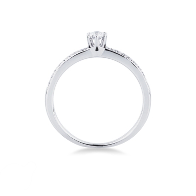  Anello solitario Incanto con diamante 0.10 ct oro bianco 