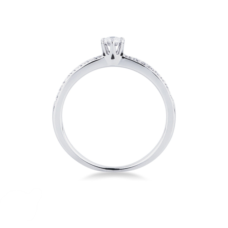 Solitario Anello Incanto in oro bianco diamante 0.15 ct 