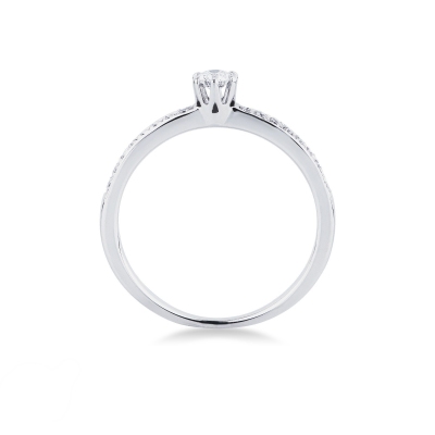 Solitario Anello Incanto in oro bianco diamante 0.15 ct 