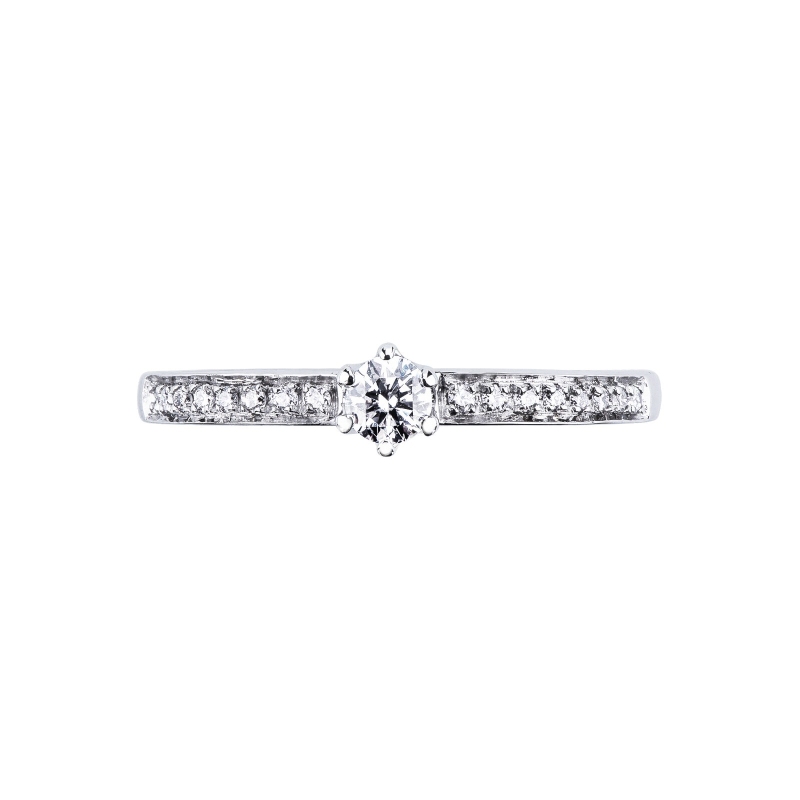 Solitario Anello Incanto in oro bianco diamante 0.15 ct 