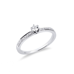 Solitario Anello Incanto in oro bianco diamante 0.15 ct 