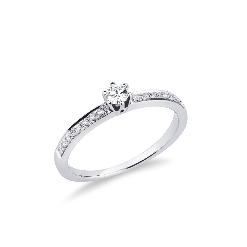 Solitario Anello Incanto in oro bianco diamante 0.15 ct 