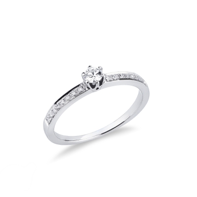 Solitario Anello Incanto in oro bianco diamante 0.15 ct 