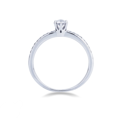 Anello solitario Incanto oro bianco 18k 0.20 ct