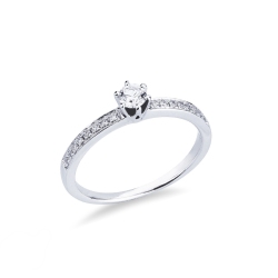 Anello solitario Incanto oro bianco 18k 0.20 ct