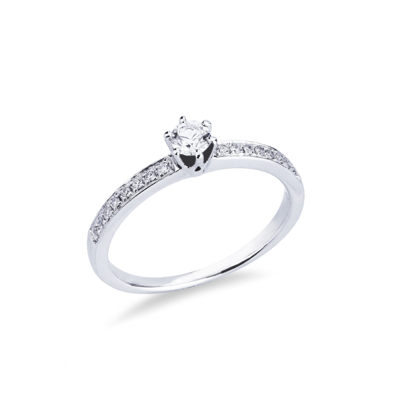 Anello solitario Incanto oro bianco 18k 0.20 ct