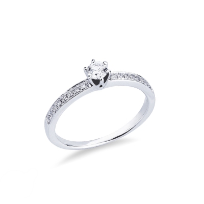 Anello solitario Incanto oro bianco 18k 0.20 ct