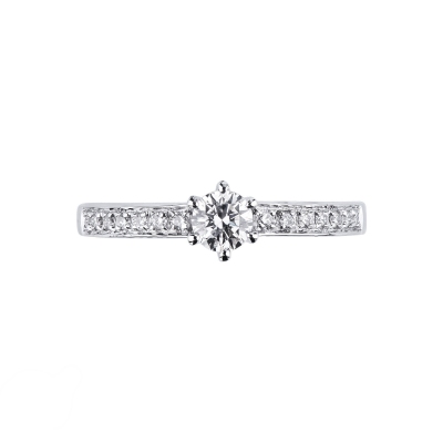 Anello solitario Incanto oro bianco 0,25 ct 