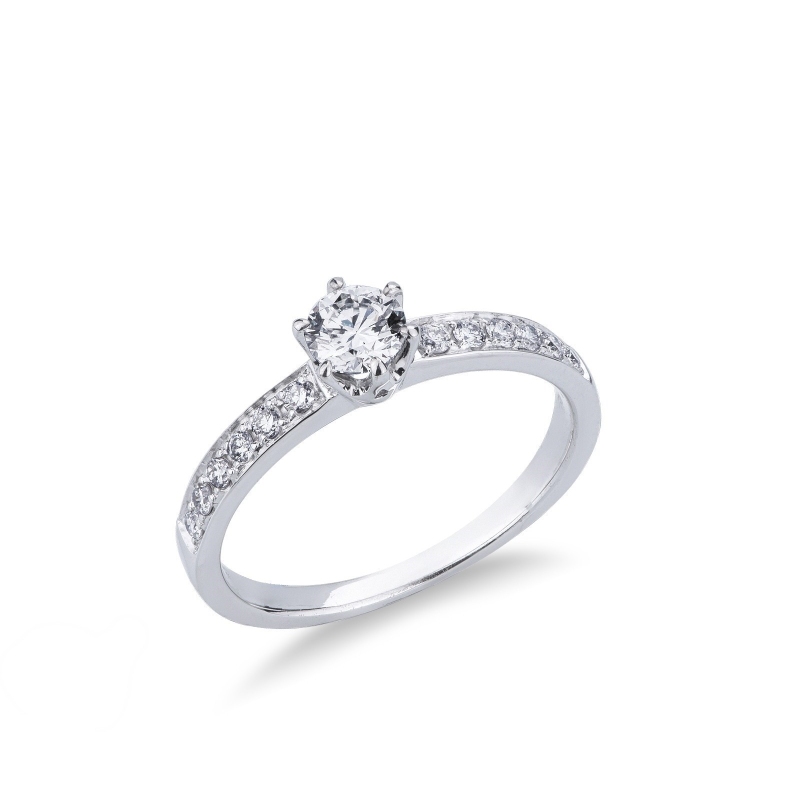 Anello con diamanti Incanto 0.50 ct in oro bianco 18k