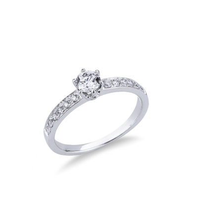 Anello con diamanti Incanto 0.50 ct in oro bianco 18k