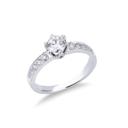 Anello fidanzamento Incanto diamante 0.70 ct oro bianco