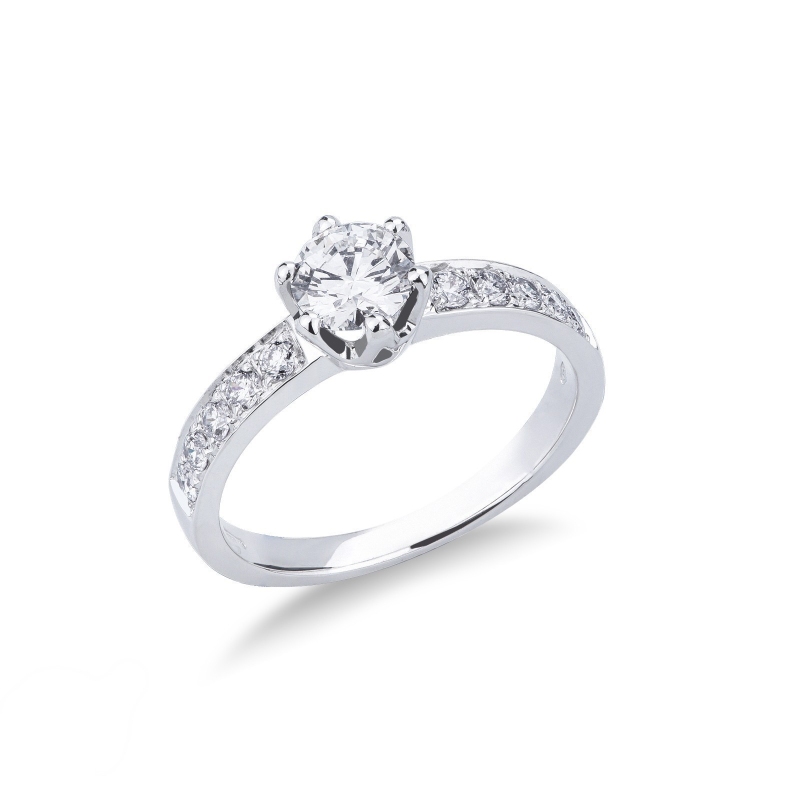 Anello fidanzamento Incanto diamante 0.70 ct oro bianco