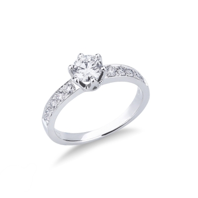 Anello fidanzamento Incanto diamante 0.70 ct oro bianco