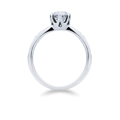 Solitario griffe a 6 punte in oro bianco 18k con Diamante centrale di 0.80 ct