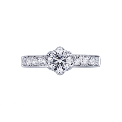 Solitario Anello Incanto 0.90 ct oro bianco 18k
