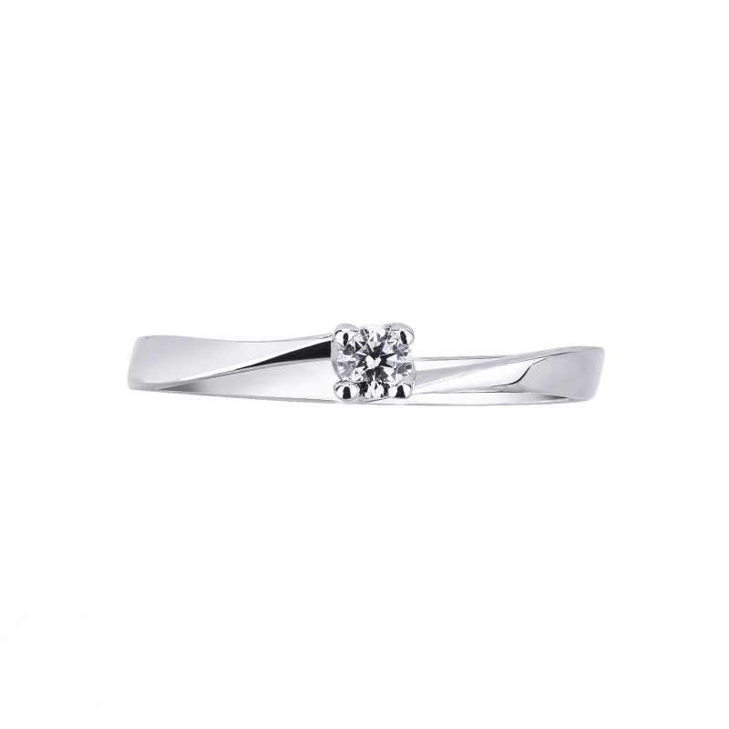 Solitario Promessa 0,10 ct Oro Bianco 18k