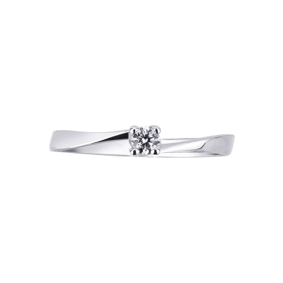 Solitario Promessa 0,10 ct Oro Bianco 18k