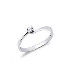 Solitario Promessa 0,10 ct Oro Bianco 18k