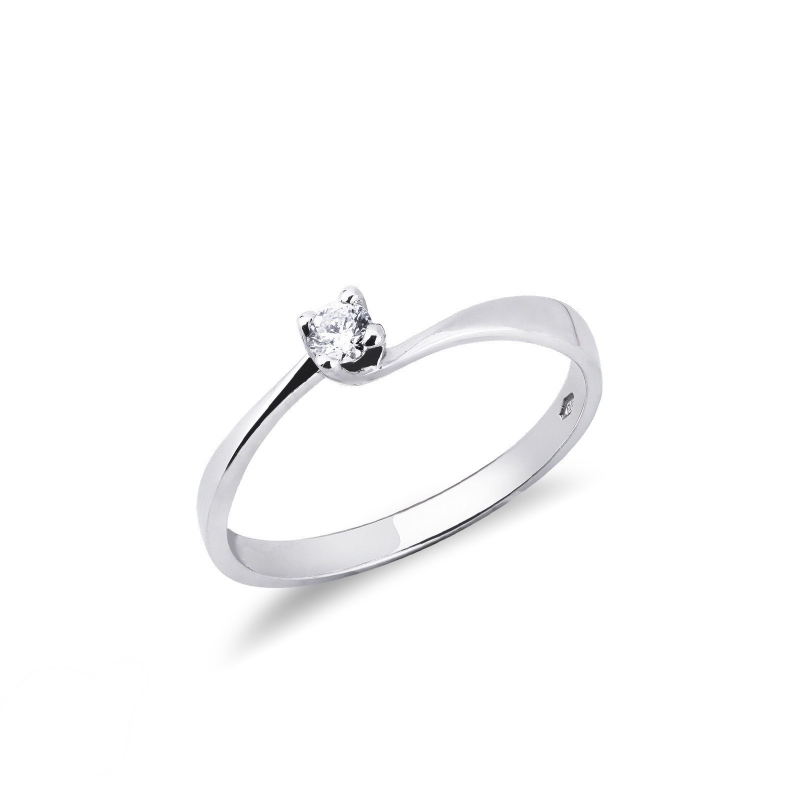 Solitario Promessa 0,10 ct Oro Bianco 18k