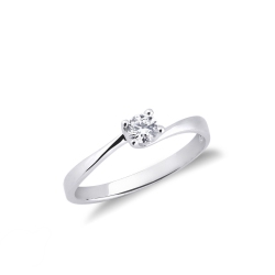Anello Solitario Promessa con diamante 0,15 ct